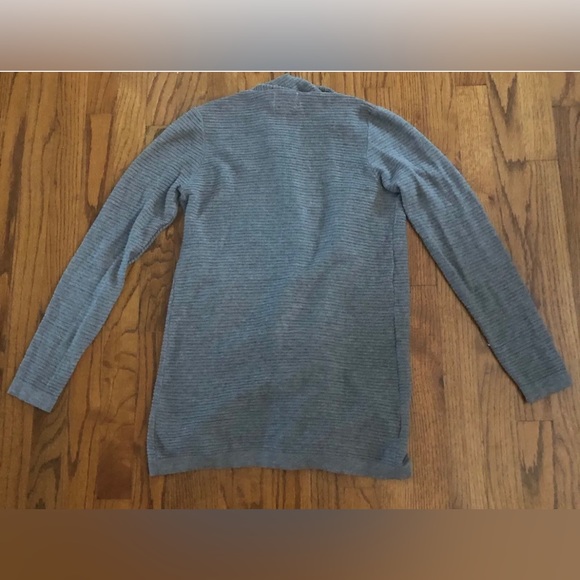 JCPenney St. John’s Bay Gray Ribbed Knit Open Front Cardigan Sweater Petite S - Picture 7 of 8